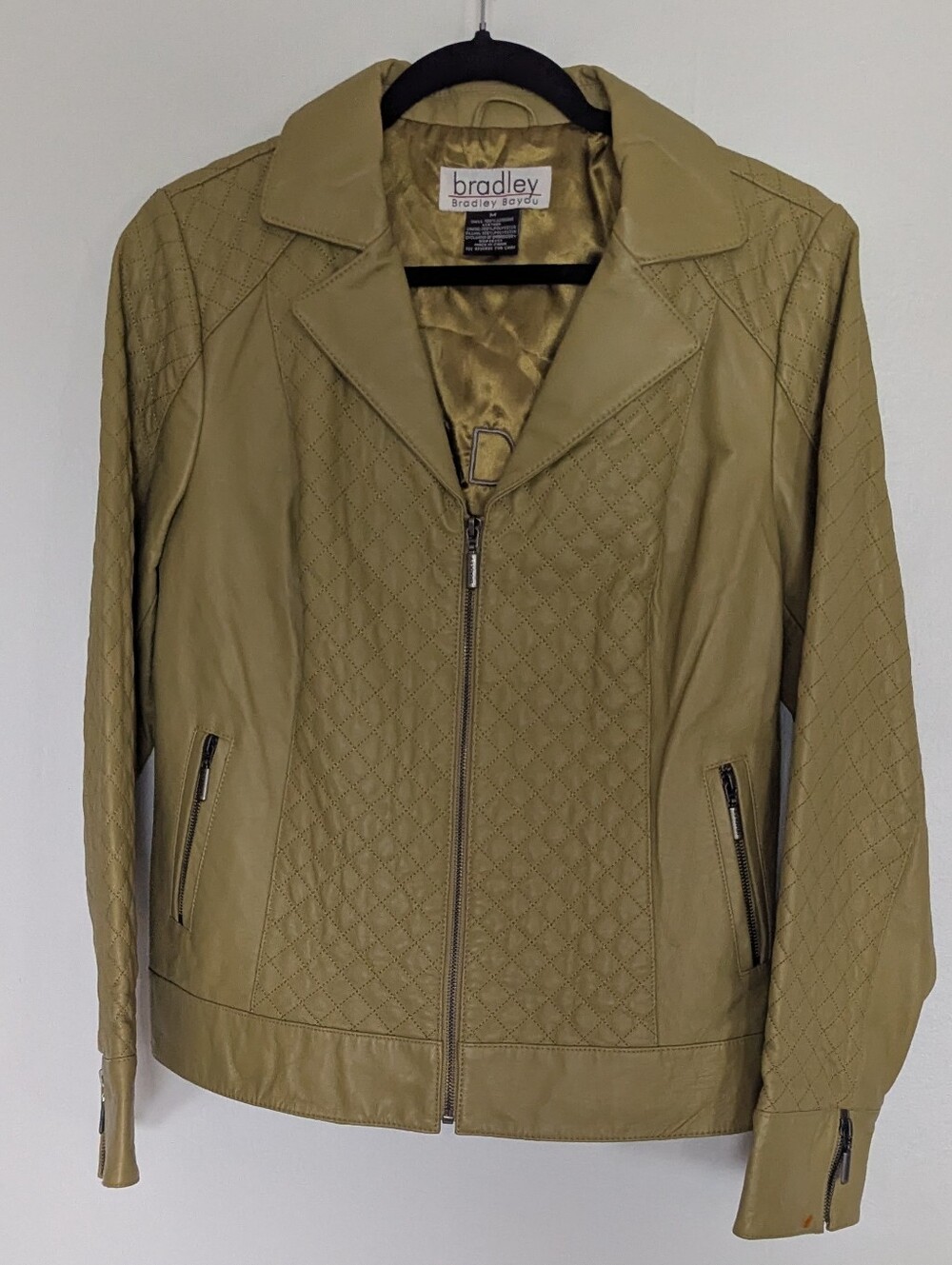 Bradley Bayou Green Quilted Leather Jacket Green